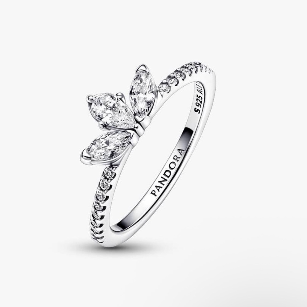 Pandora Silver and White Butterfly Ring